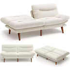 168 cm Cordsofa-Schlafsofa mit verstellbarer Rückenlehne und Armlehnen, geeignet für kleine Räume, Wohnzimmer oder Büros als Futon-Sofa.