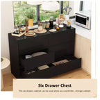 Intelligentes, drehbares/ausziehbares Buffet-Sideboard mit 6 Schubladen, erweiterter Arbeitsplatte, rutschfester Matte, drehbarem Esstisch, Kücheninsel-Vorratskammer