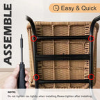 3-teiliges Outdoor-Bistro-Set aus Korbstühlen, witterungsbeständige Rattanmöbel-Sitzgruppe mit Kissen