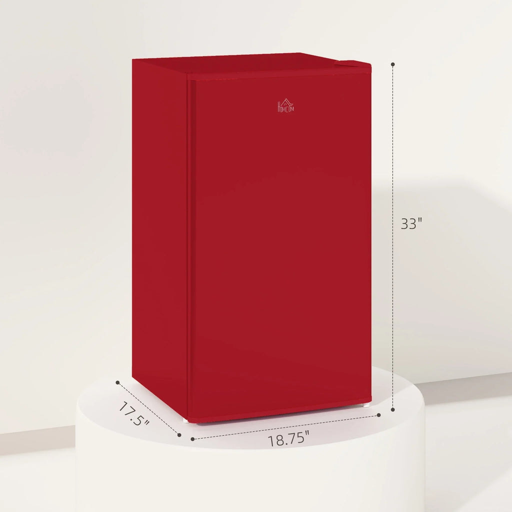 HOMCOM 90L Mini-Kühlschrank mit Gefrierfach, Kompakter Kühlschrank mit einer Tür und einstellbarem Thermostat für Schlafzimmer