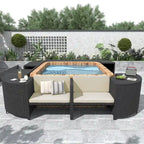 Spa-Umrandung Spa-Rahmen Quadratisches Outdoor-Rattan-Sofa-Set