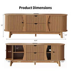 Schwarz/Braun Mid-Century TV-Schrank mit 2 Schubladen, für 1 Zimmer