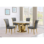 Beste Qualität Möbel D325-SC324-7 5-teiliges rundes Esszimmer-Set