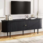 AMERLIFE 70 TV-Schrank mit Massivholzbeinen, Mid-Century Modern TV-Konsole mit Rolltür