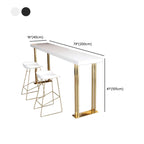 Rechteckiger Bartisch aus Luxusholz mit goldenem Kufengestell für Esszimmer
