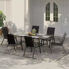 Terrassenstühle, stapelbare Outdoor-Esszimmerstühle, 4er-/6er-Set, wetterfeste, leichte Textilene-Outdoor-Stühle mit Armlehnen für Garten und Pool