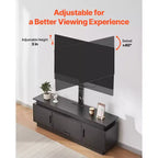 VEVOR 52 TV-Ständer mit Halterung für Fernseher bis 75 Zoll, Entertainment-Center mit Steckdose, höhenverstellbar, Schwarz