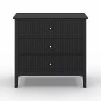 Heynemo Kommode mit 3 Schubladen, lackiert, 76 cm hoher Holz-Nachttisch mit Stauraum, breite moderne Kommode mit Kugelauszug