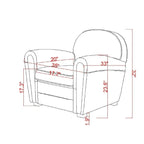 Pasargad Home Clubsessel Paris aus echtem Leder, Braun