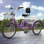 26 Zoll Erwachsenen Dreirad 3-Rad-Fahrrad 7-Gang Dreirad-Fahrrad