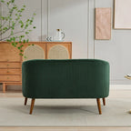 Zweisitzer-Sofa, bezogen mit Cordstoff, mit Walnussholzbeinen
