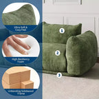 Modulares Chenille-Liebessofa, 2-Sitzer-Cloud-Sofa mit hochelastischem Schwamm, knochenloses Sofa für kleine Räume