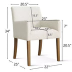 Set aus 6 gepolsterten Esszimmerstühlen mit Armlehnen, moderne Leinen-Sessel mit Holzbeinen, Akzentstühle für Esszimmer, Wohnzimmer - Panipeachy