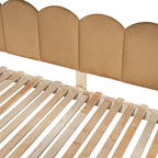 Massivholz-Spielhaus-Plattformbett, Montessori-Bettrahmen mit gewölbtem Dach und Ausziehbett für Mädchen und Jungen
