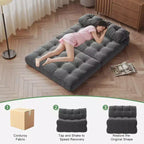 Klappbares Cord-Schlafsofa Futon, wandelbarer Bodenschlafsessel mit Kissen & Rückenlehne