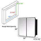 Schwarzer / Weißer / Goldener LED-Spiegelschrank, einzelne Tür, links- oder rechts angeschlagen, Einbau- oder Wandmontage