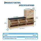 Bauernhaus-Schuhschrank, Holz-Eingangsbank mit 4 Kippschubladen, schmaler, versteckter Schuh-Organizer, freistehendes Schuhregal für Flur und Diele