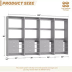 Besiost 4er-Set Kleiderschrank-Organizer mit Holzschubladen und Kleiderstangen