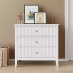 Heynemo Kommode mit 3 Schubladen, lackiert, 76 cm hoher Holz-Nachttisch mit Stauraum, breite moderne Kommode mit Kugelauszug