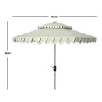 SAFAVIEH Outdoor Kjerstin Volant-Sonnenschirm, 2,7 m, Doppelkuppel