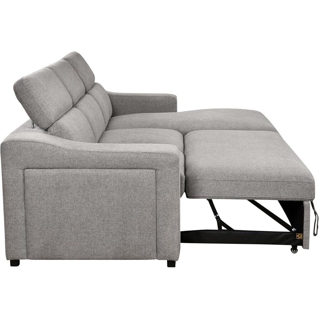 Roomfitters 103 Verwandlungs-Ecksofa mit Stauraum-Recamiere, verstellbaren Kopfstützen, L-förmiges Schlafsofa