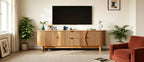 Schwarz/Braun Mid-Century TV-Schrank mit 2 Schubladen, für 1 Zimmer