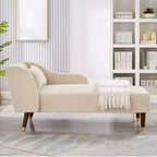 Modernes Samt-Chaiselounge-Sofa, Polsterliege mit geschwungener Armlehne, Schlafcouch für Schlafzimmer, Büro, Wohnzimmer