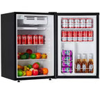 4.5 Cu.Ft Minikühlschrank mit Gefrierfach, Kompakter Kühlschrank mit wechselbarem Türanschlag, verstellbarem Thermostat, energieeffizient, kleiner Kühlschrank