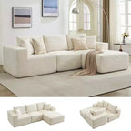 108 Modernes Sofa, 3-Sitzer Polster Ecksofa mit Kissen, Tiefes Sofa, Keine Montage Erforderlich