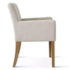 Set aus 6 gepolsterten Esszimmerstühlen mit Armlehnen, moderne Leinen-Sessel mit Holzbeinen, Akzentstühle für Esszimmer, Wohnzimmer - Panipeachy
