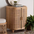 bali & pari Yanka Rattan-Schrank Natur: Handgefertigt, 2 Regalböden, Boho-Design