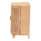 bali & pari Yanka Rattan-Schrank Natur: Handgefertigt, 2 Regalböden, Boho-Design