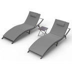 Kullavik 3-teiliges Outdoor-Liegen-Set