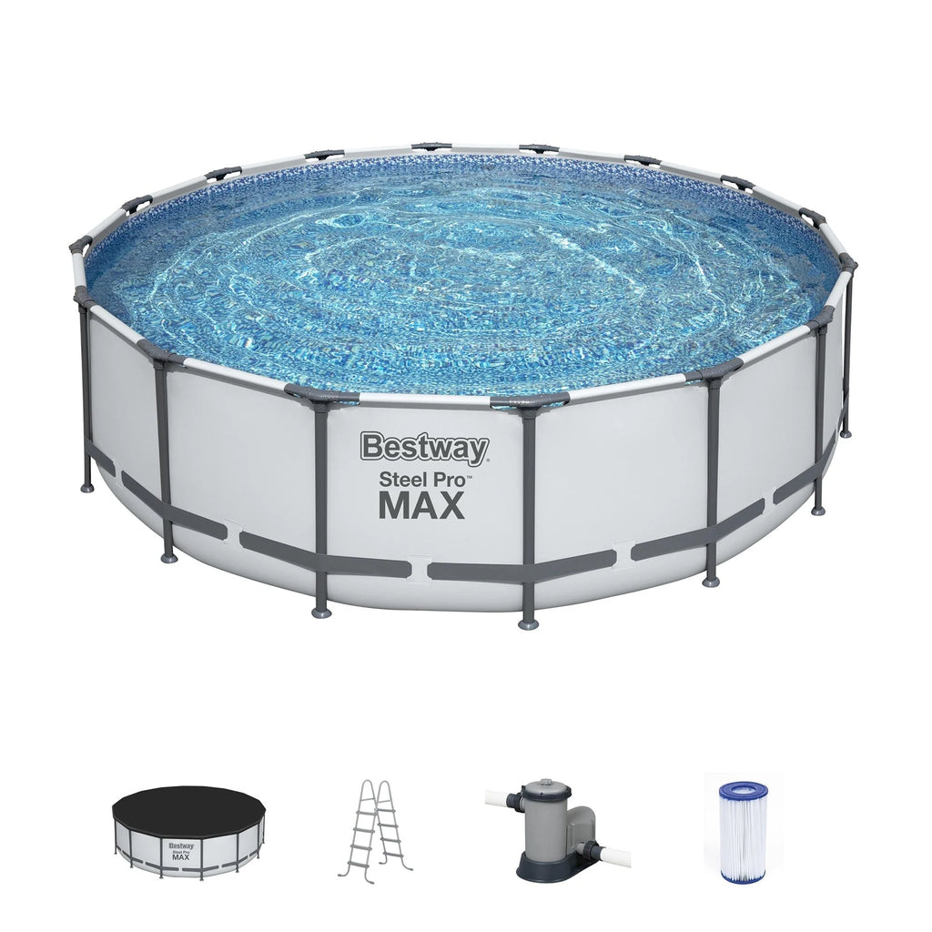 Bestway Steel Pro MAX Rundschwimmbecken Aufstellpool mit Pumpe & Abdeckung