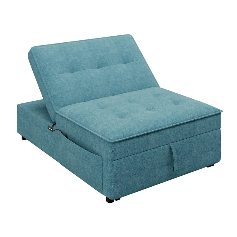72.5 Leinen 4-in-1 3-Sitzer Schlafsofa mit 5-fach verstellbarer Rückenlehne und Aufbewahrungstasche