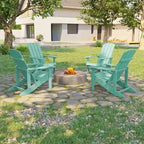 Bonosuki Wetterfeste Outdoor-Adirondack-Stühle aus Holz – 4er-Set