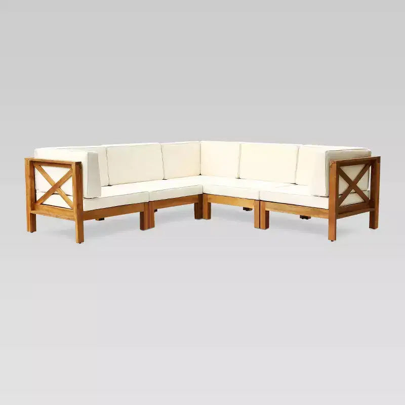 Brava 5-teiliges Sektional-Sofa-Set Akazie – Christopher Knight Home