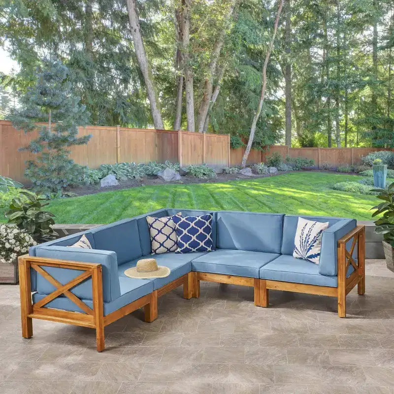 Brava 5-teiliges Sektional-Sofa-Set Akazie – Christopher Knight Home
