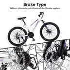 Okak 24/26 Zoll Mountainbike mit 21 Gängen und doppelten Scheibenbremsen, Kinderfahrrad mit 100mm Federgabel, Dirt Bike für Teenager und Frauen