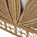 Homan Outdoor-Tagesbett aus Korbgeflecht mit Kissen, Hellbraun und Beige
