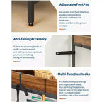 5-stufiges Eckregal in L-Form, 65 Industrieregal aus Holz und Metall (Rustikales Braun), wendbarer Stauraum für Wohnzimmer, Schlafzimmer und Home Office