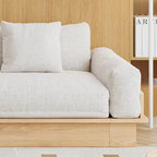 JASIWAY Modernes Sofa aus Massivholz mit Polsterung aus Baumwollleinen