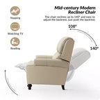 2er-Set Elisabete Modern Wingback Echtleder-Liegesessel mit Vintage-Nagelkopfleiste für Wohn- und Schlafzimmer | ART OF LIVING DESIGNS