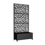 MAYEERTY Pflanzkasten mit Spalier Eisen Schwarz Netz 01 Stil 183x119x41cm 3-teiliges Set