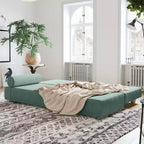 Tagesbett / ausklappbares Schlafsofa (Queensize) - Microvelvet