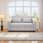 61.6 Modernes Chenille-Schlafsofa mit USB-Anschlüssen, Becherhaltern und verstellbarer Rückenlehne für Wohnzimmer, Apartment