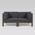 Oana 2pc Acacia Wood Modular Loveseat - Christopher Knight Home