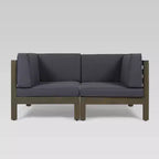 Oana 2pc Acacia Wood Modular Loveseat - Christopher Knight Home