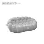 2-Sitzer Blasen-Sofa, geschwungen, Wabenform mit 3D-Textilgewebe für Wohnzimmer, Salon, Apartment