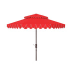 SAFAVIEH Outdoor Kjerstin Volant-Sonnenschirm, 2,7 m, Doppelkuppel
